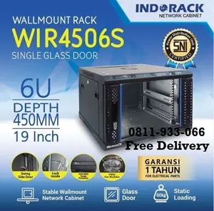 WIR4506S INDORACK WALLMOUNT RACK 6U depth 450mm Single door