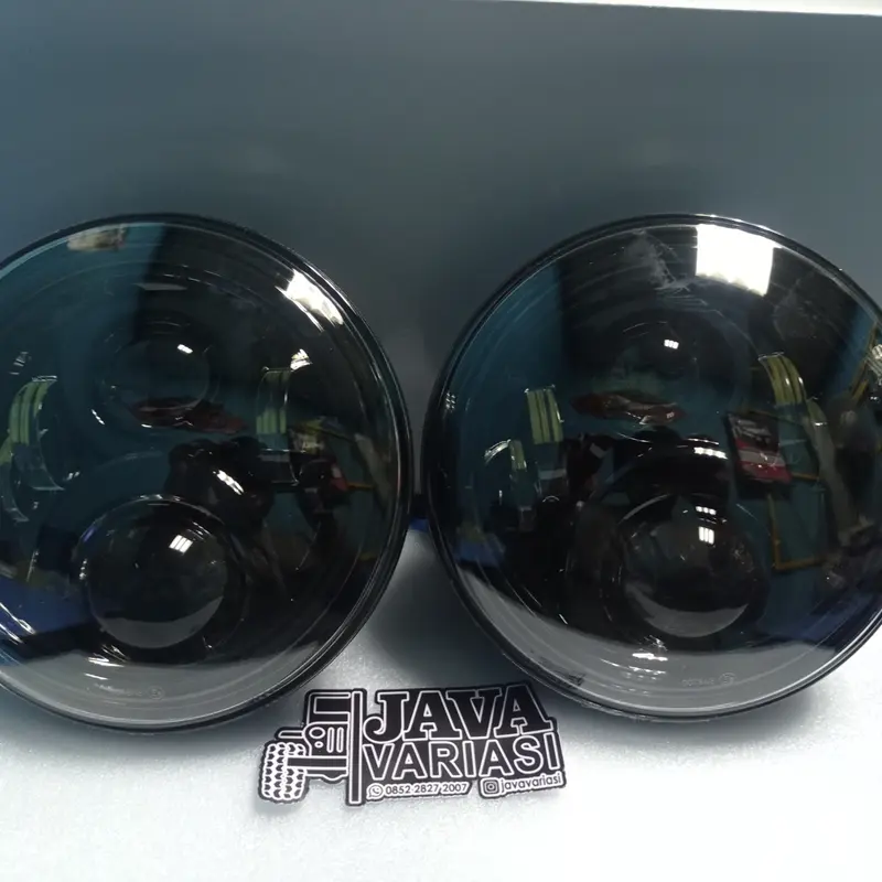 Headlamp LED daymaker full black 7inch 60watt 2