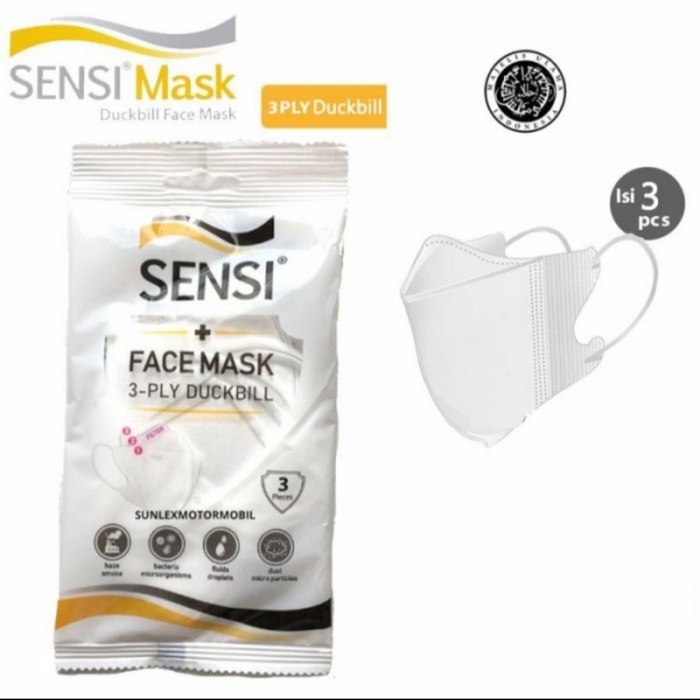 Sensi Duckbill Sachet 3pcs - Masker Duckbill Sensi - Masker Sensi