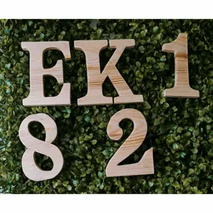 Angka Nomer Nomor Abjad Huruf Kayu Poles Unik Natural Clasik Clasic