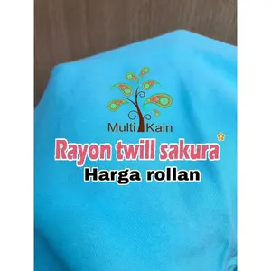 multi kain 100% rayon viscose twill tebal lembut adem roll 50 yard