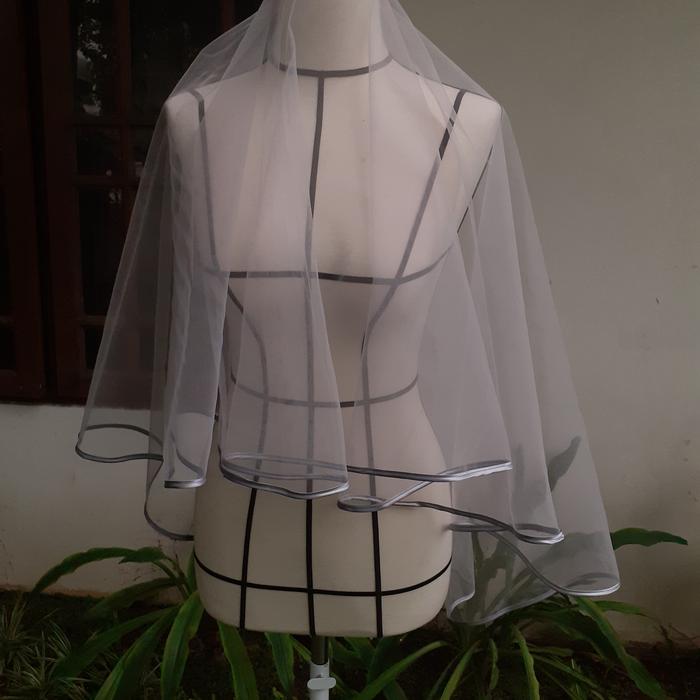 Gambar Wedding Veil 002 Kerudung Pernikahan abu-abu - Tanpa Sirkam dari Sarkara Kota Tangerang Selatan Tokopedia