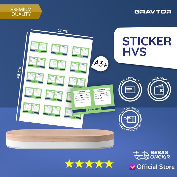 Gambar Sticker HVS | Sticker Label Alamat Pengiriman | Sticker Bisa Ditulis dari Gravtor Printing Kab. Tangerang Tokopedia