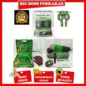 PAKET BOR SET 10MM RYU RDR 10-3 REB+GERINDA RSG 100-3
