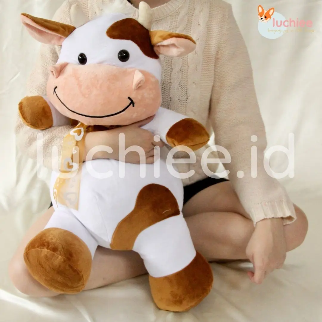 BONEKA KARAKTER BINATANG SAPI COW JUMBO BESAR MAINAN ANAK HADIAH LUCU