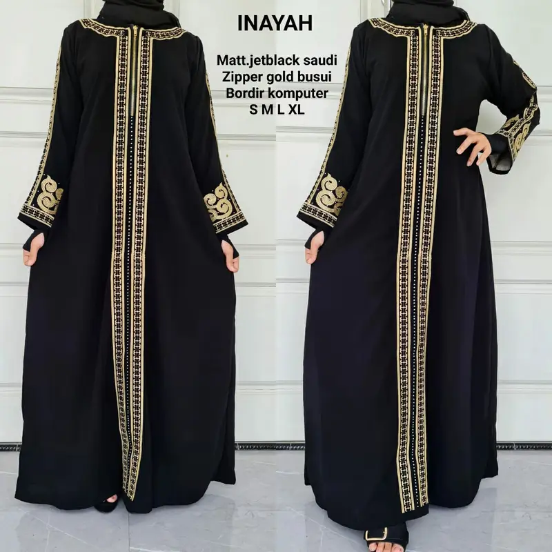 Baju Muslim Abaya Bordir Gamis Maxi Dress Arab Saudi Bordir by Noeraba 2