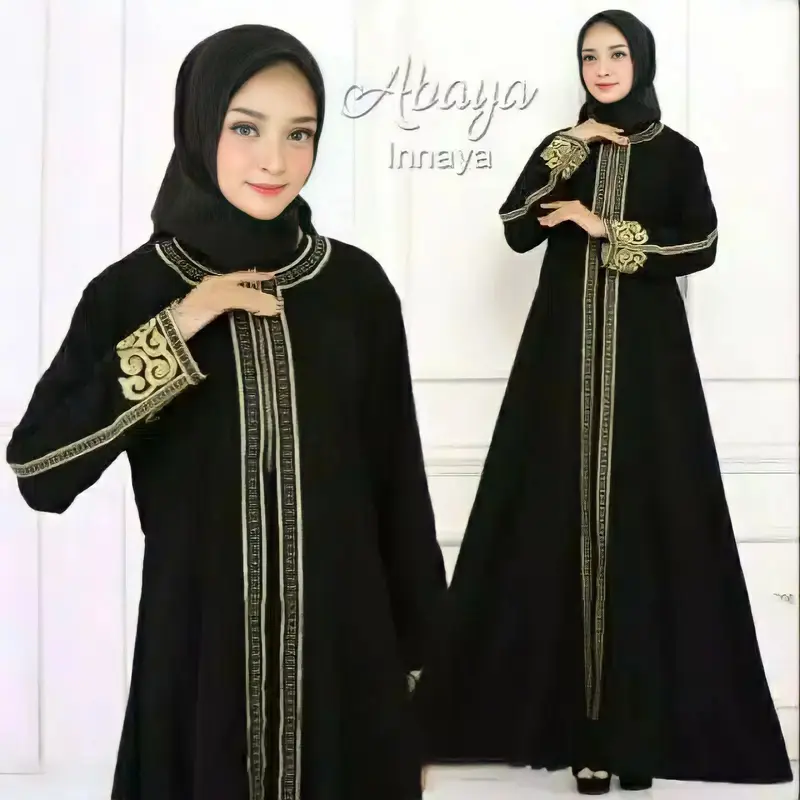 Baju Muslim Abaya Bordir Gamis Maxi Dress Arab Saudi Bordir by Noeraba 1