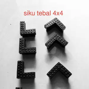 karet kaki rak besi meja kursi siku tebal L 4x4 cm