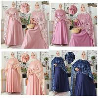 Gambar GAMIS MAXI DRESS BAJU MULIM PESTA BW5511 RANIA CAPE TULLE RENDA BORDIR dari marshaimarah Kab. Sidoarjo 2 Tokopedia