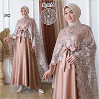 Gambar GAMIS MAXI DRESS BAJU MULIM PESTA BW5511 RANIA CAPE TULLE RENDA BORDIR dari marshaimarah Kab. Sidoarjo 4 Tokopedia