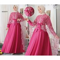 Gambar GAMIS MAXI DRESS BAJU MULIM PESTA BW5511 RANIA CAPE TULLE RENDA BORDIR dari marshaimarah Kab. Sidoarjo 5 Tokopedia