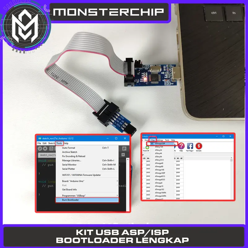 KIT USBASP ISI BOOTLOADER COPY HEX USB ASP ISP USBISP PAKET DOWNLOADER 4