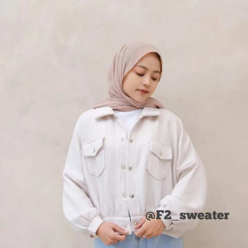 F2 Sweater - Jaket Olin Button Fleece Tebal Jacket Wanita Kekinian