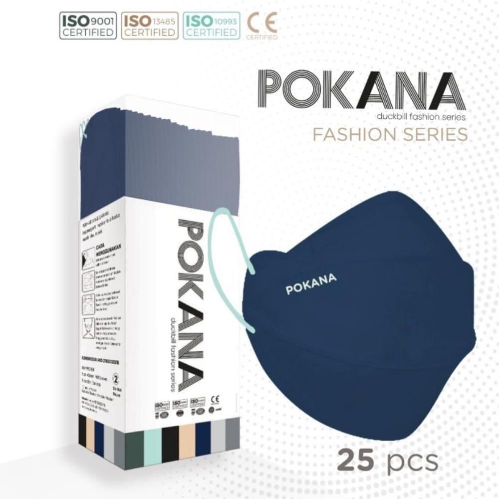 Masker Medis Pokana Fashion Series 4 Ply 3D Mask - NAVY BLUE