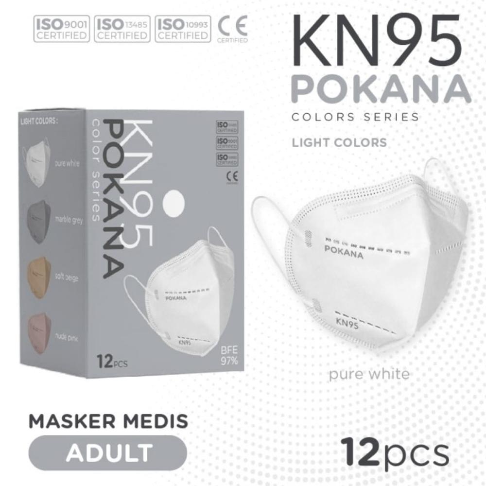 Masker Medis KN95 Pokana 6 Layers Protection - PURE WHITE