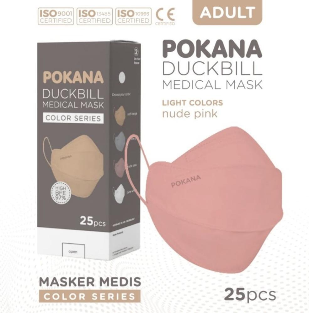 Masker Medis Pokana Duckbill Color Series 4Ply 3D Mask - NUDE PINK