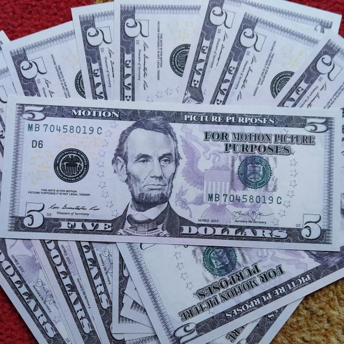 Gambar Uang kertas 5 Dollar Amerika Serikat REPLIKA dari dKoine Gallery Kab. Gresik Tokopedia
