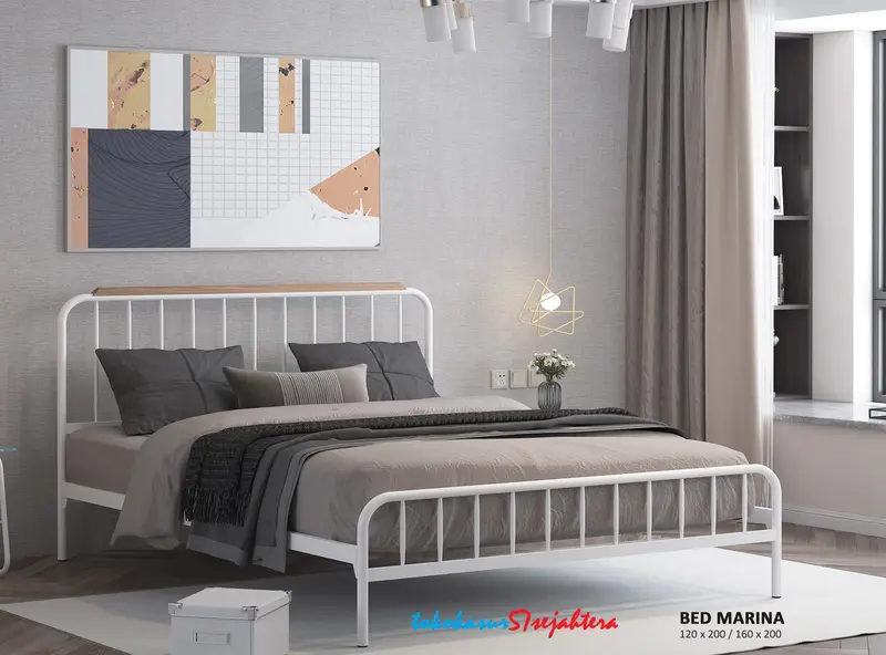 Ranjang Besi Minimalis - MetalBed - BED MARINA 120 dan 160 1