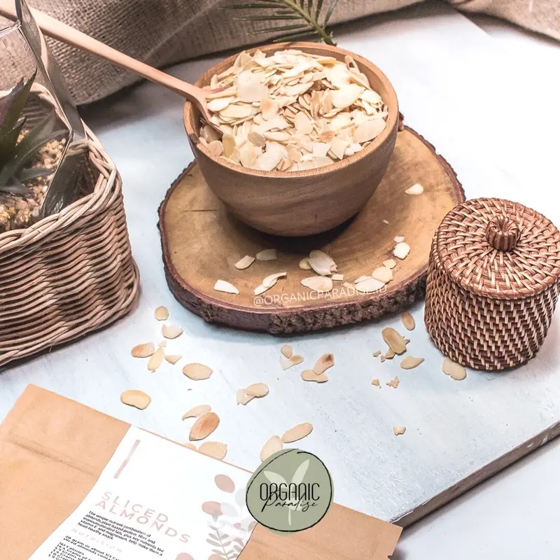Organic Paradise Roasted Slice Almond 1 Kg / Kacang Almond Slice Panggang 1 Kg USA NON GMO 4