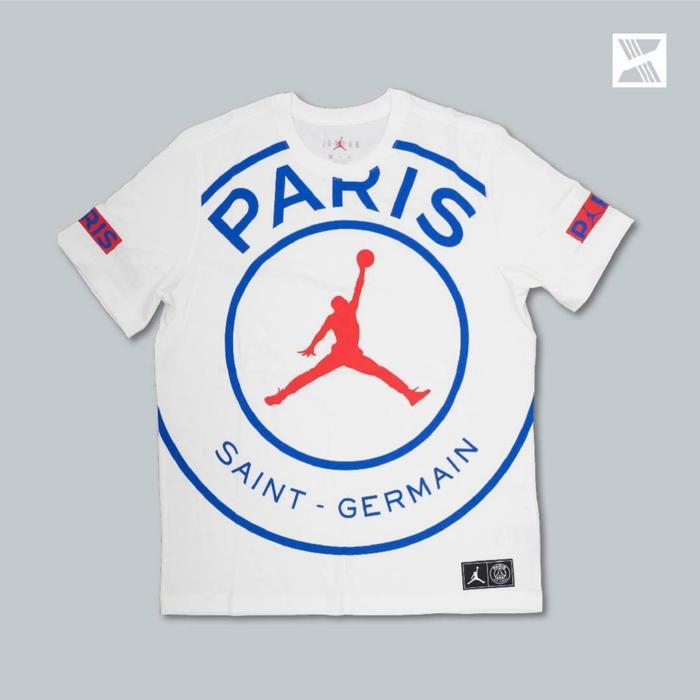 Gambar PSG Jordan x PSG Logo Tee White 100% Original - M dari sneaker4play Kota Tangerang Tokopedia