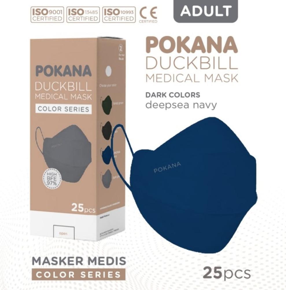 Masker Medis Pokana Duckbill Color Series 4Ply 3D Mask - DEEPSEA NAVY