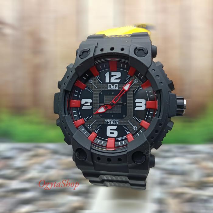 Gambar Q&Q Analog Jam Tangan Pria Hitam Strap Karet GW82J002Y Origin dari Ogytashop Kota Administrasi Jakarta Pusat Tokopedia
