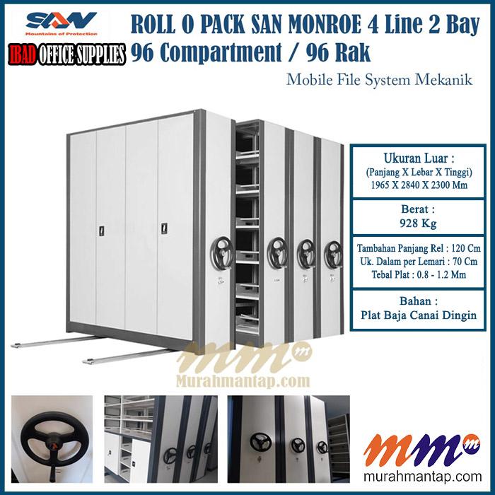 Gambar Roll O Pack San Monroe 4 Line 2 Bay, Mobile File 96 Compartment / Rak dari IBAD OFFICE SUPPLIES Kota Surabaya Tokopedia