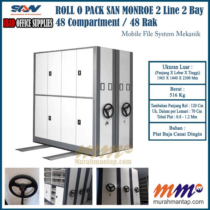 Gambar Roll O Pack San Monroe 2 Line 2 Bay, Mobile File 48 Compartment / Rak dari IBAD OFFICE SUPPLIES Kota Surabaya Tokopedia