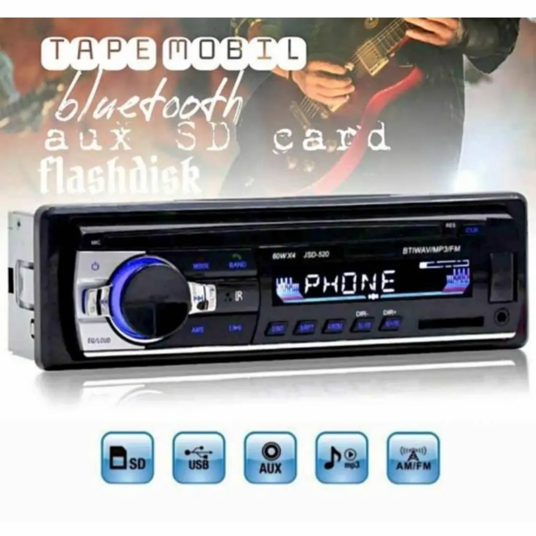 Tape Mobil Bluetooth Multifungsi Zeepin JSD 520 / Headunit / Singledin
