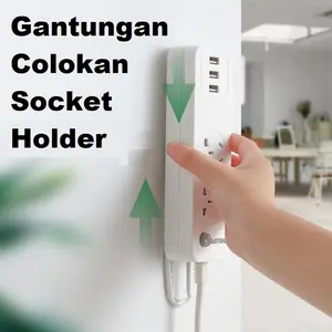 Gantungan Colokan Stop Kontak Holder Remote Perekat Holder Dinding