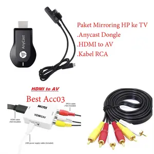 paket mirroring hp ke tv tabung anycast hdmi2av