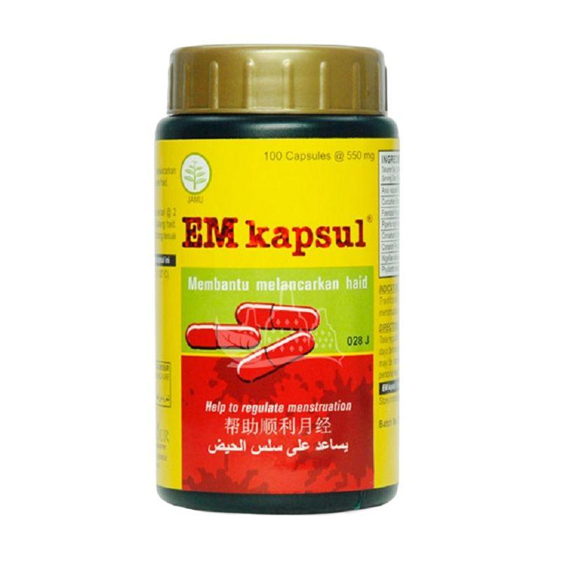 Em Kapsul isi 100 Memperlancar Menstruasi Meredakan Nyeri Haid