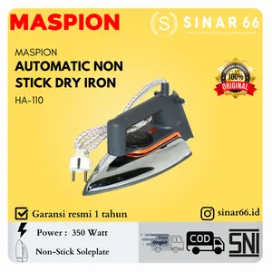 MASPION AUTOMATIC NON STICK DRY IRON SETRIKA HA110 HA 110