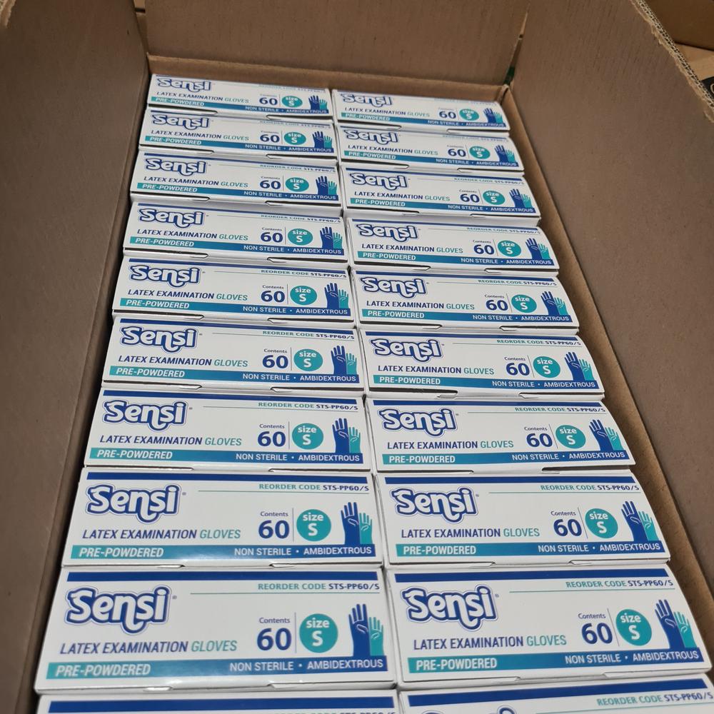 Sensi Latex Disposable Gloves Pre-Powdered 60 - S
