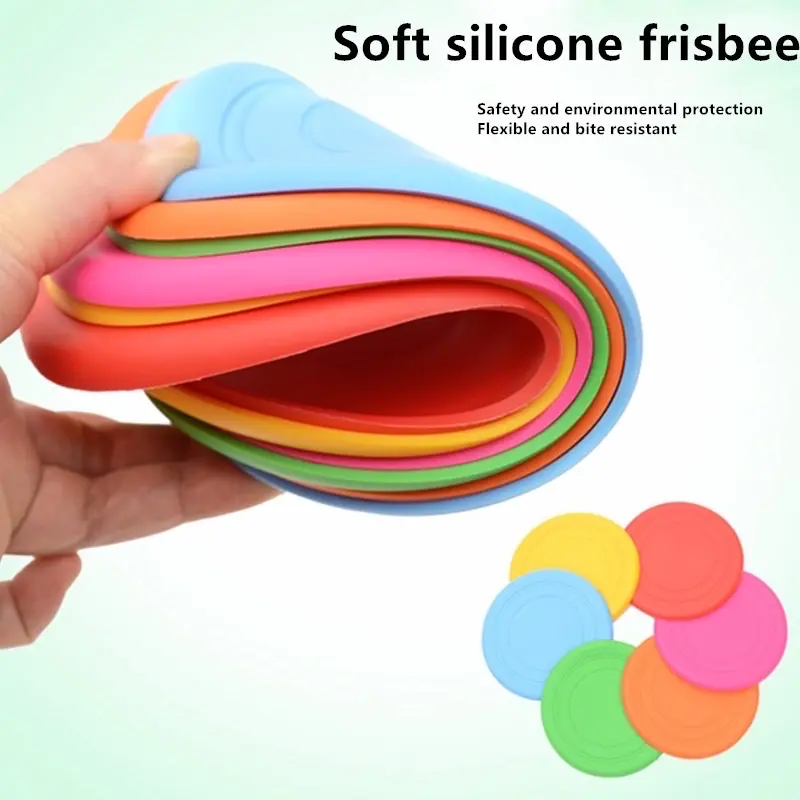 frisbee silikon rubber terbang dog toys pet mainan hewan piring 2