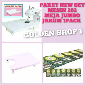 NEW SET 3IN1 FREE MEJA JUMBO + JARUM MESIN JAHIT MINI 202 PORTABLE