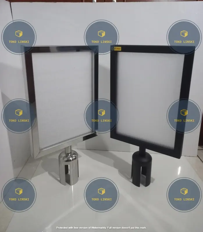 Sign Board FRAME A4 Potrait Signage stainless papan tiang antrian 0