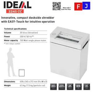 IDEAL 2245CC (3x25mm) Mesin Penghancur Kertas - GARANSI RESMI