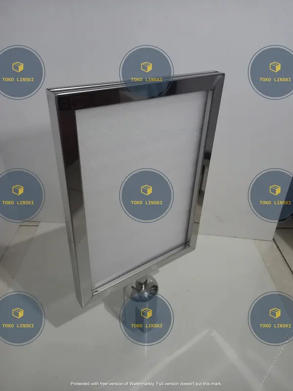 Sign Board FRAME A4 Potrait Signage stainless papan tiang antrian 4