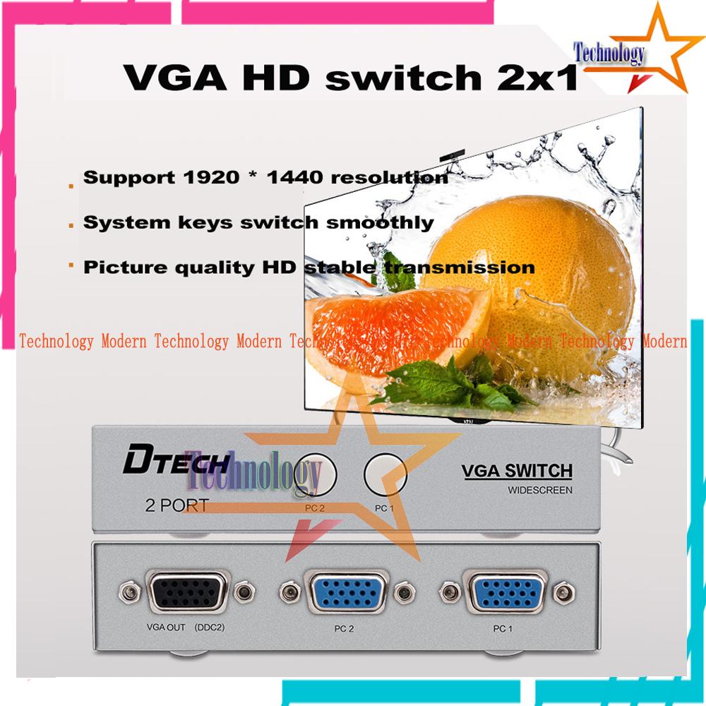 VGA Switch 2 Port Untuk 2 Input 1 Output (Bisa Bergantian) Original