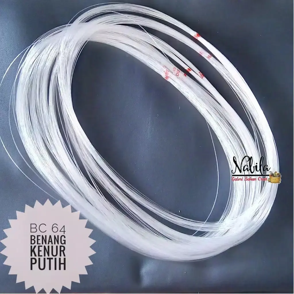 (3 roll kecil) Senar nylon / kenur putih ukuran 80 /100/120/150/200