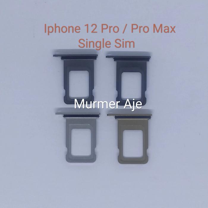 Gambar sim card tray slot sim card iphone 12 pro, Pro Max single sim oem - Graphite dari Murmeraje Kota Tangerang Tokopedia