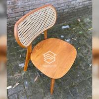 Gambar Meja Makan Set Kursi Makan Cafe Minimalis Jati Rotan set 4 kursi retro dari Notogriyo Kab. Jepara 3 Tokopedia