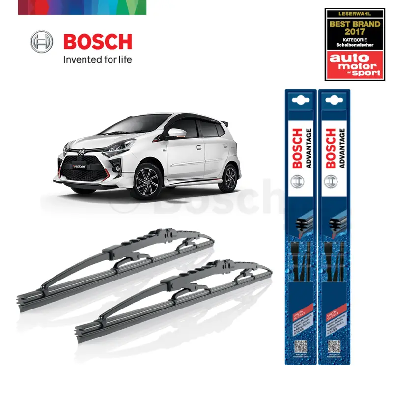 Wiper Mobil Toyota Agya Sepasang Bosch Advantage 0