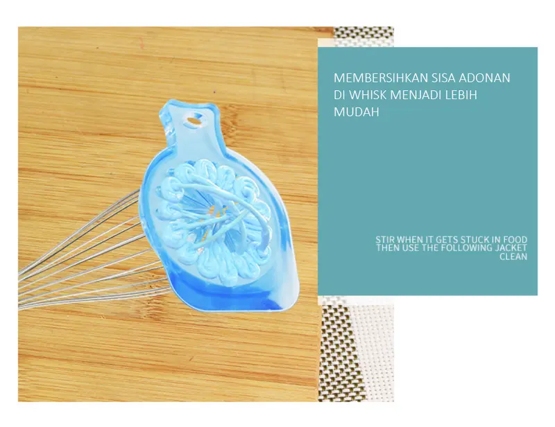 Whisk Mudah / Whisk dengan alat bantu pembersih / Whisk Adonan Kue 2