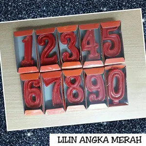 Lilin Ulang Tahun Angka Merah
