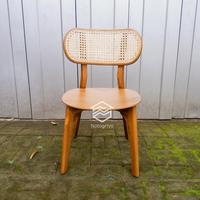 Gambar Meja Makan Set Kursi Makan Cafe Minimalis Jati Rotan set 4 kursi retro dari Notogriyo Kab. Jepara 5 Tokopedia