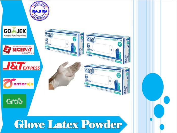 Glove Latex sensi isi 60 /Handscoon latex sarung tangan latex Medis - S