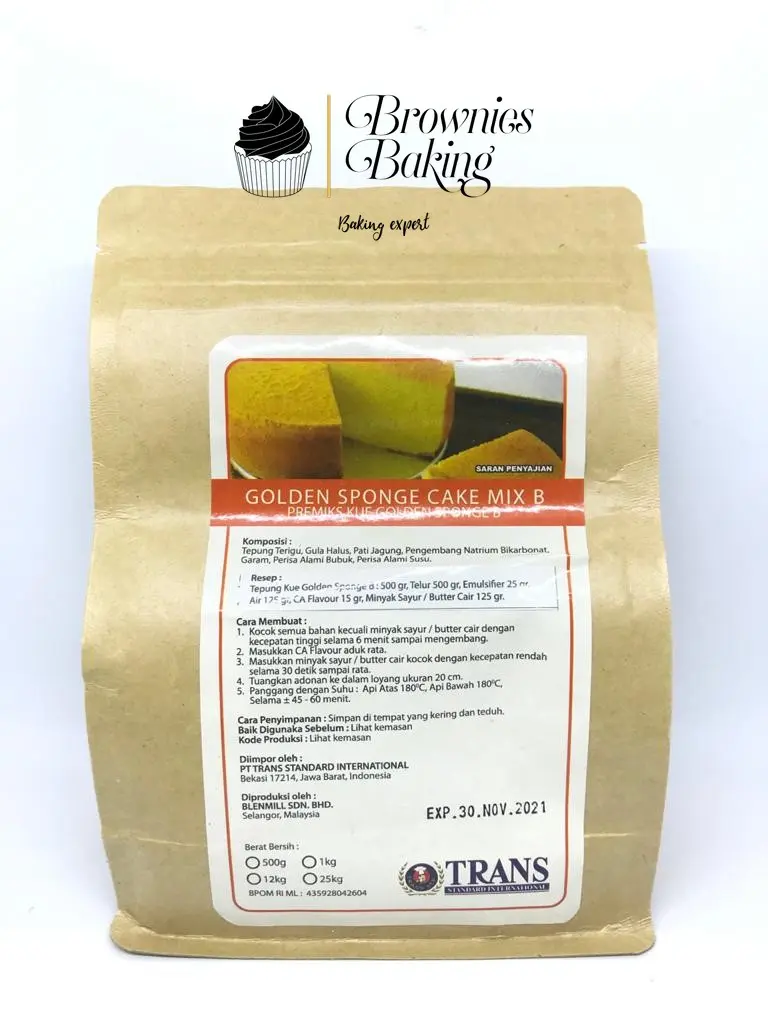 Premix Kue Golden Sponge Trans Instan 500 gram