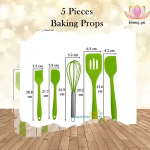 TJ-287 Baking Props Silicone Spatula Set Peralatan Masak Sutil 5 in 1